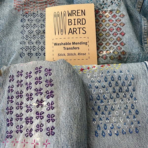 Washable Mending Transfer Patterns Set #8 Craft Brown Visible Mending Templates