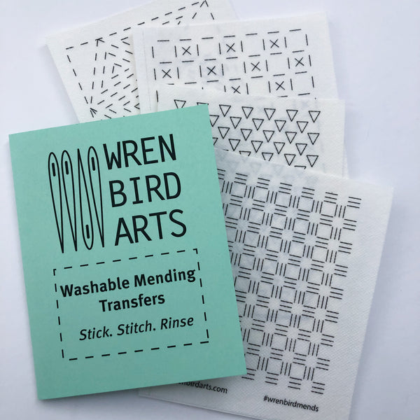 Washable Mending Transfers #4 Green Visible Mending Templates