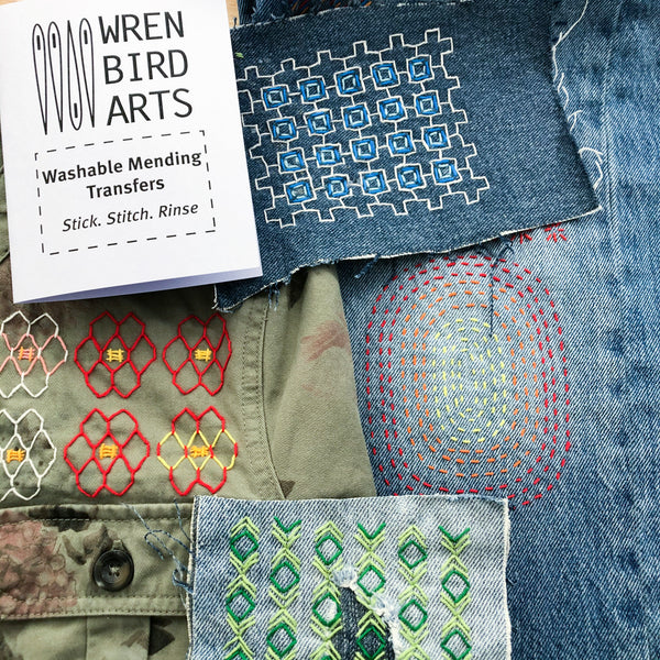 Washable Mending Transfers #5 Lavender Visible Mending Patterns
