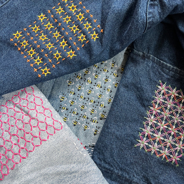 Washable Mending Transfer Patterns Set #7 Gold Visible Mending Templates