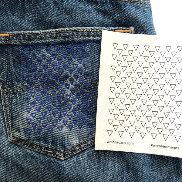 Washable Mending Transfers #4 Green Visible Mending Templates