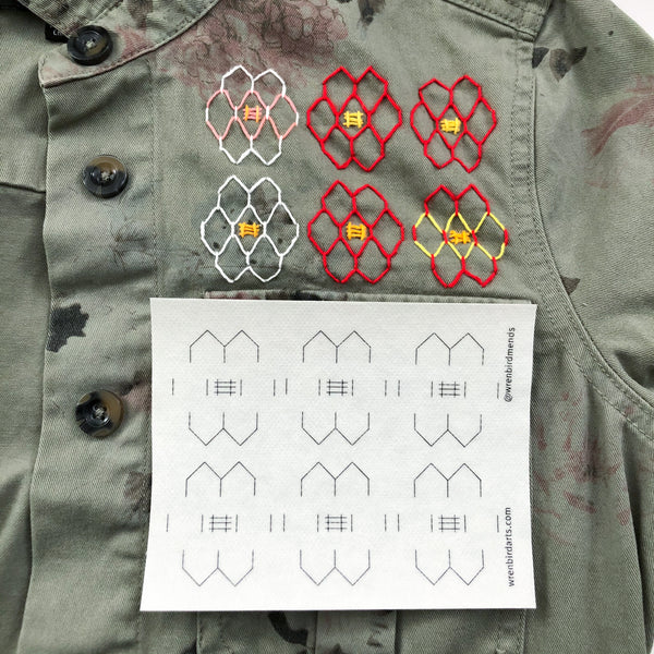Washable Mending Transfers #5 Lavender Visible Mending Patterns