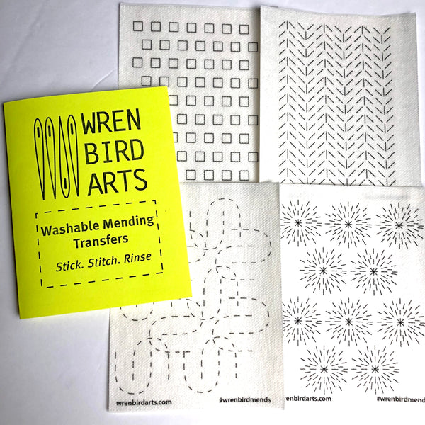 Washable Mending Transfers #3 Yellow Visible Mending Patterns