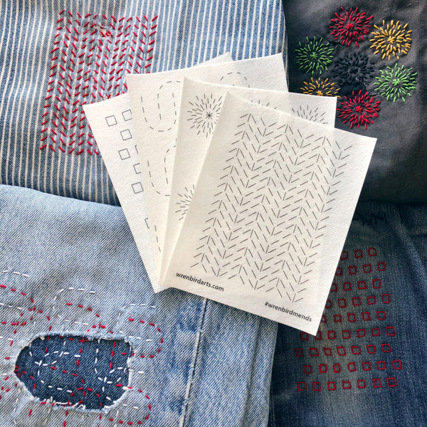 Washable Mending Transfers #3 Yellow Visible Mending Patterns