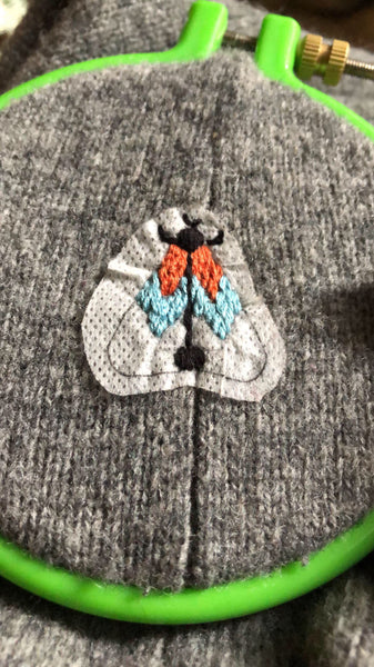 DIY Moth Mending Embroidery Stick-On Wash Off Transfers