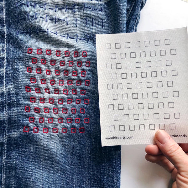 Washable Mending Transfers #3 Yellow Visible Mending Patterns