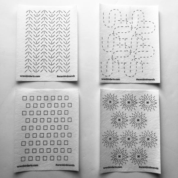 Washable Mending Transfers #3 Yellow Visible Mending Patterns