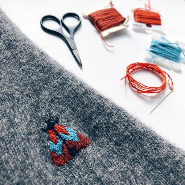 DIY Moth Mending Embroidery Stick-On Wash Off Transfers