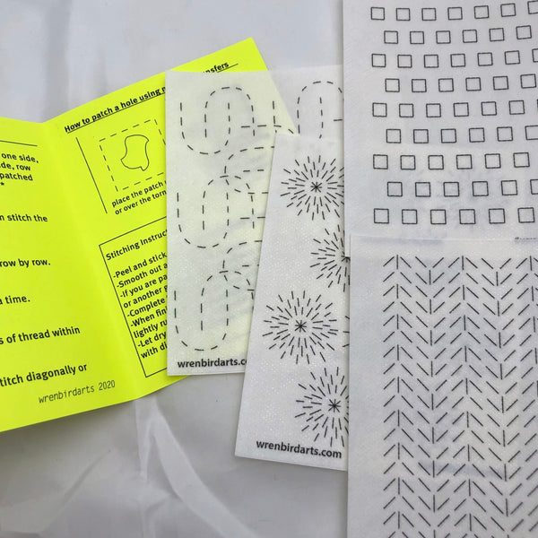 Washable Mending Transfers #3 Yellow Visible Mending Patterns
