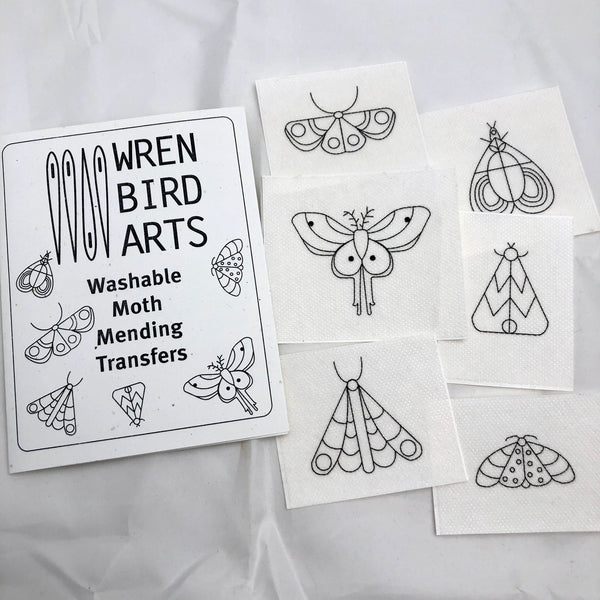 DIY Moth Mending Embroidery Stick-On Wash Off Transfers