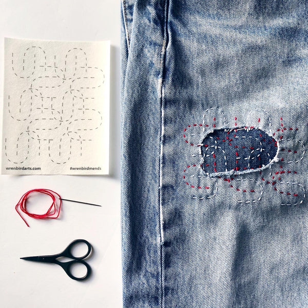 Washable Mending Transfers #3 Yellow Visible Mending Patterns
