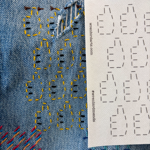 Washable Visible Mending Transfers Emoji Yellow #12 Patterns