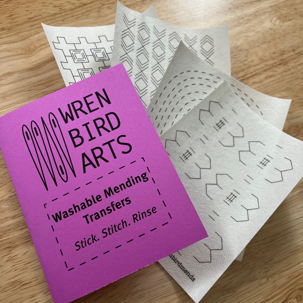 visible mending patterns printed on washable stabilizer
