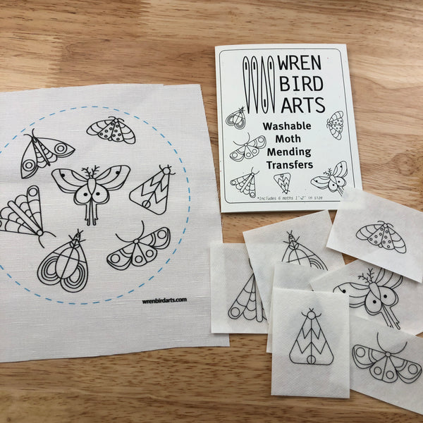 DIY Moth Mending Embroidery Stick-On Wash Off Transfers